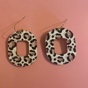 Leopard Print Dangle Earrings